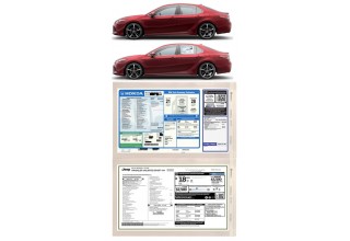SaleSleeve attaches to inside or outside of vehicle to display vehicle information.