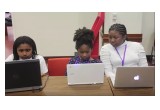 Students learned tech skills during the three-day We Connect the Dots Code-a-Thon at the Scientology Harlem Community Center. 