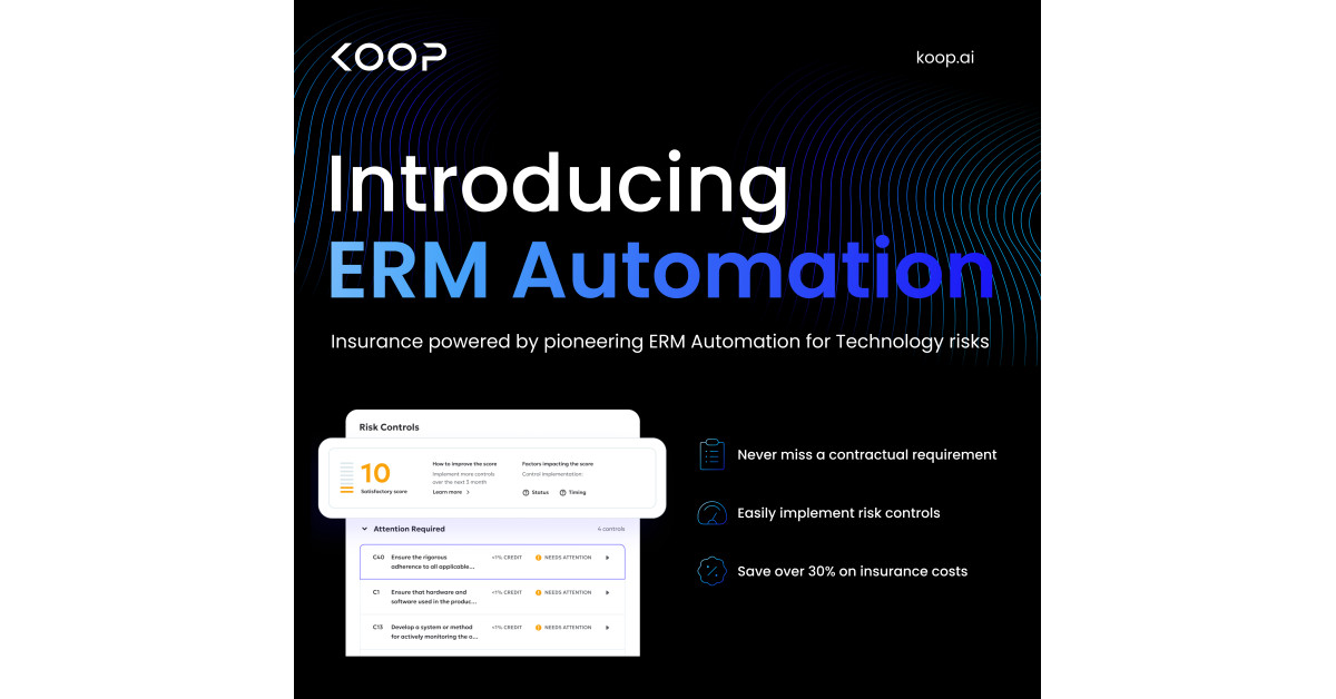 Insurtech Koop Insurance Launches Pioneering ERM Automation for