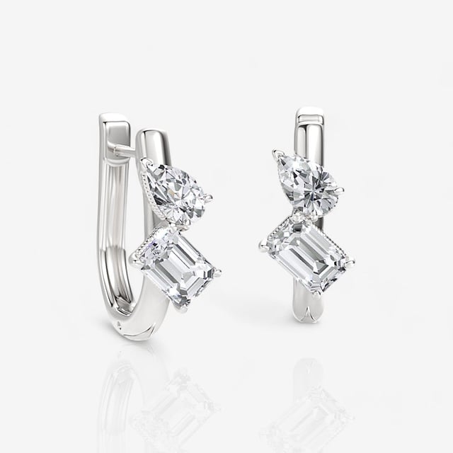 Ritani Toi et Moi Lab Grown Diamond Hoop Earrings 