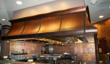 Custom copper hood - commercial kitchen