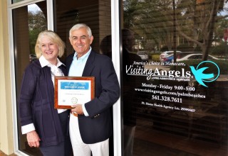 Visiting Angels Owners Irv Seldin and Colleen Haggerty Receive 2019 Best of Home Care Award
