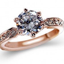 1.75 CT Zircon Rose Gold Engagement Ring