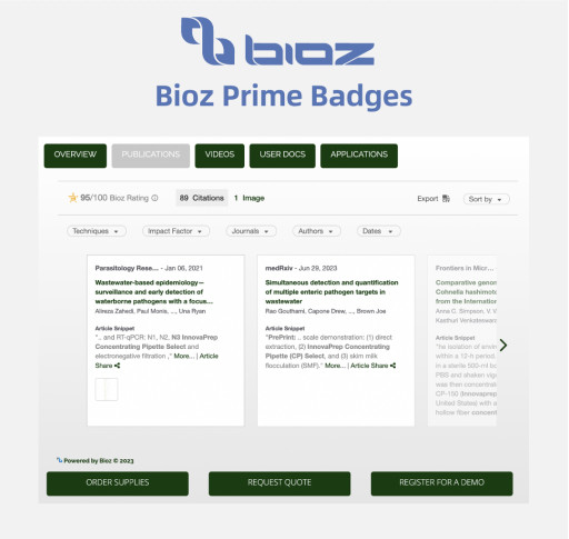 Bioz Inc. Has Partnered With InnovaPrep to Bring Scientific Research-Based Product Validation to InnovaPrep’s Customers