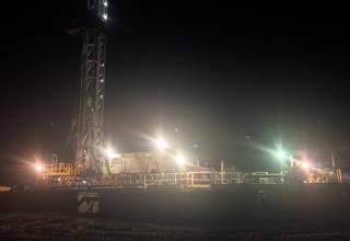 Braz Leon #1 drilling at night