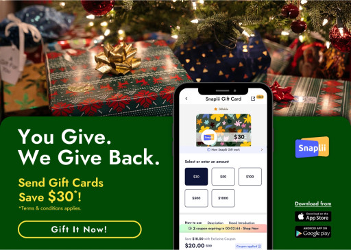 Snaplii Simplifies Holiday Gifting with Smart Cash Gift Cards, Built-In Savings