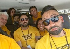 Selfie of Scientology Volunteer Ministers en route to Rockport, Texas.