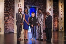 Awardees at the first annual United for Human Rights Juneteenth Celebration and Awards Banquet at the Fort Harrison Auditorium in Clearwater, Florida, hosted by the Church of Scientology
