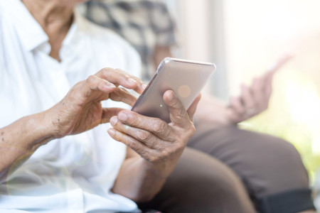 Elderly Patient on Smartphone