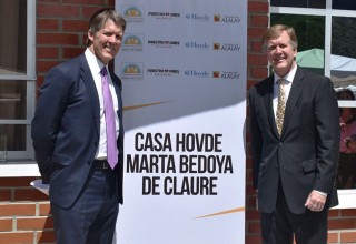 Eric and Steve Hovde at the opening of the Hovde House: Marta Bedoya de Claure in La Paz, Bolivia