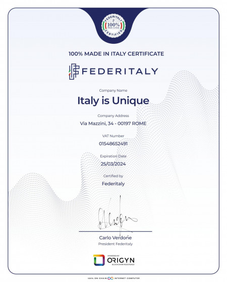 100% Made in Italy Certificate