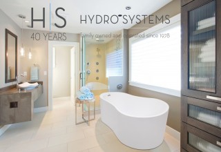 Hydro Systems 40th Anniversary Logo with Anaha Freestanding Bathtub