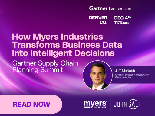 Transforming Data to Accelerate Supply Chain: The Myers Industries Journey Presented at Gartner Supply Chain Planning Summit 2024