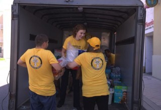 Scientology Volunteer Ministers sending off hundreds of packages of hygiene supplies for those left stranded in Houston