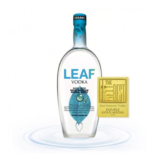 Leaf Vodka Made With Rocky Mountain Mineral Water Named Best Domestic Vodka by the Fifty Best