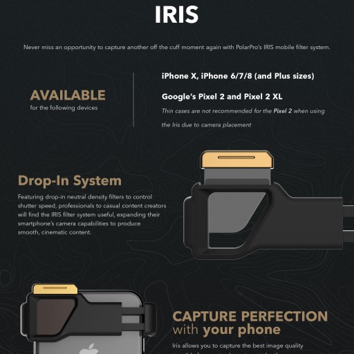 PolarPro's New IRIS Mobile Filter System Lets You Capture Stunning Cinematic Content With Your iPhone X or Pixel 2