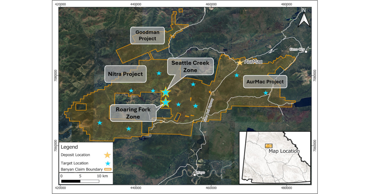 Banyan Gold Confirms New Gold-Silver Discovery at Seattle Creek with 5.70 g/t Au and 544 g/t Ag over 0.5m, Nitra Project, Yukon