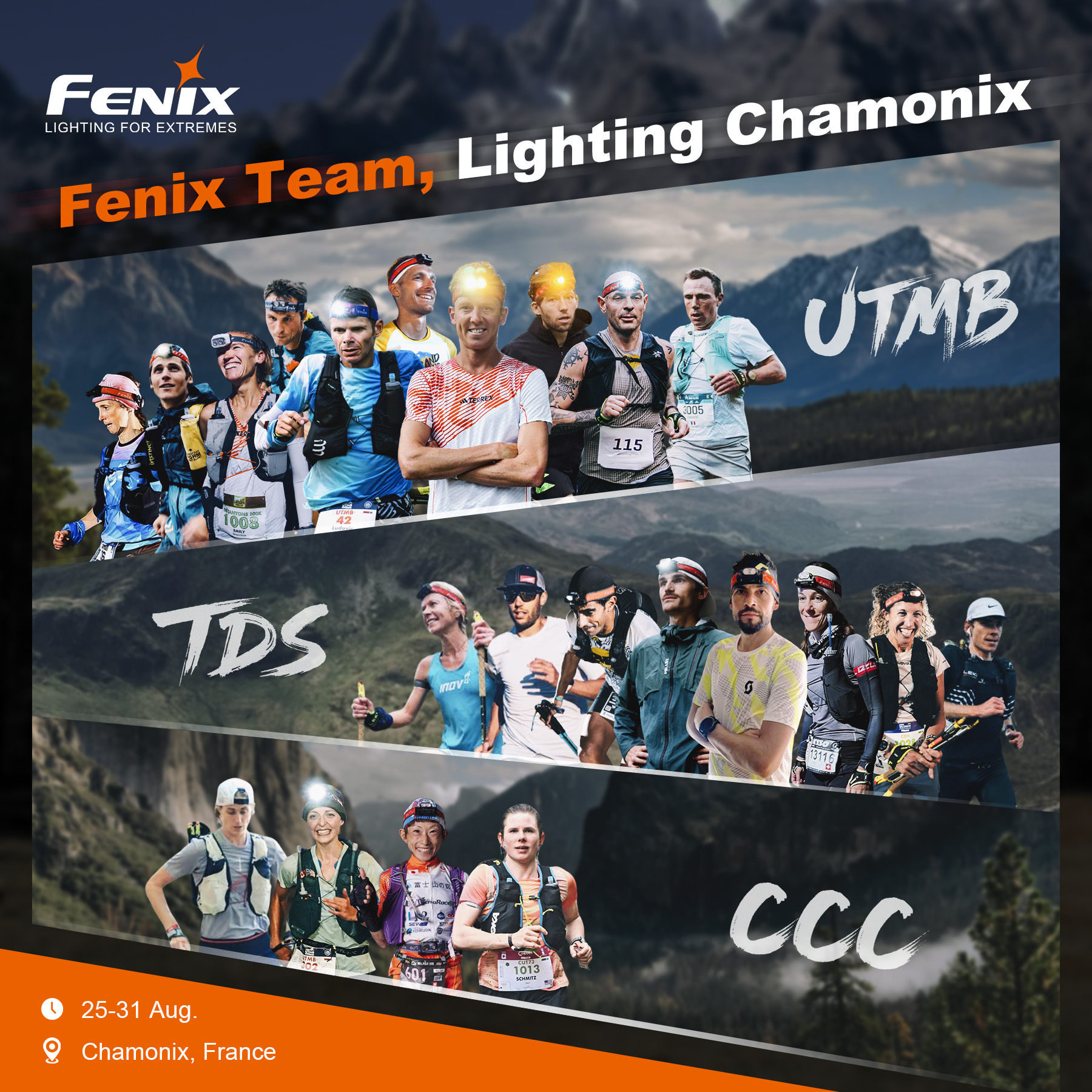 Fenix Team for UTMB 2025 in Chamonix