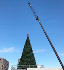 Superior Rigging & Erecting setting the Macy's Great Tree