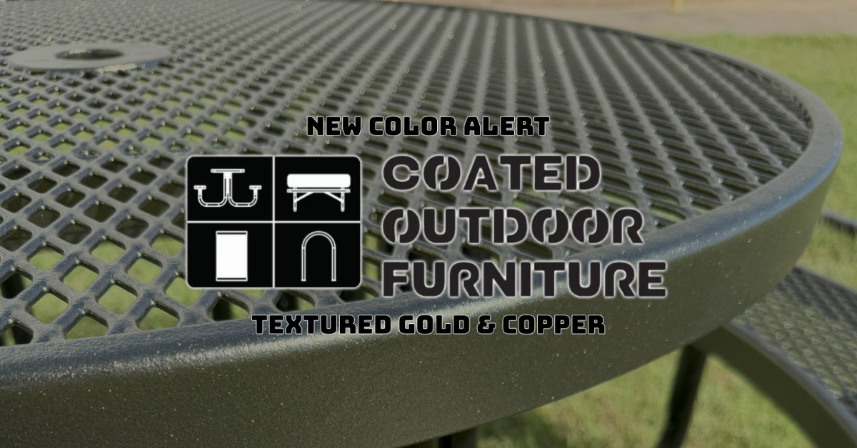 Shine Outside: Coated Outdoor Furniture Launches New Gold & Copper Picnic Tables, Benches & More