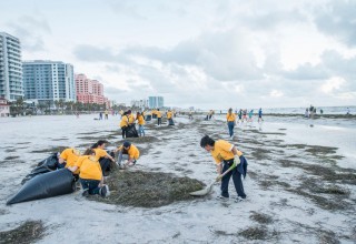 Volunteer Ministers clean up Clearwater Beach