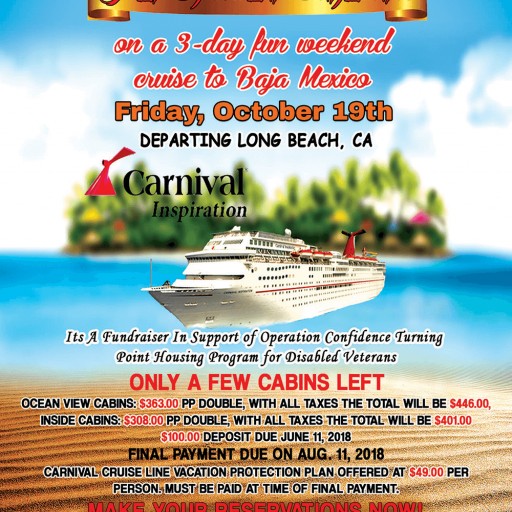 Operation Confidence Fundraiser Aboard the Carnival Cruise to Obtain Housing for Homeless Disabled Veterans