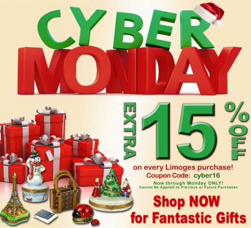 Cyber Monday Extravaganza Sale on French Limoges Boxes - Gifts Worth Giving at LimogesCollector.com
