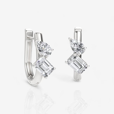 Ritani Toi et Moi Lab Grown Diamond Hoop Earrings