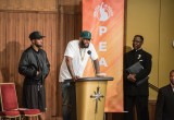 Speaking from the stage of the Scientology Community Center, rapper The Game, called for peace and unity and an end to the killings.