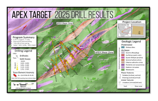 Relevant Gold Confirms Gold-Bearing Shear Zone at Apex