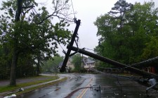  Power line damaged by extreme weather
