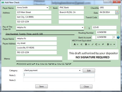 EzCheckDraft Software for Accepting Payment Via Phone, Fax and Internet