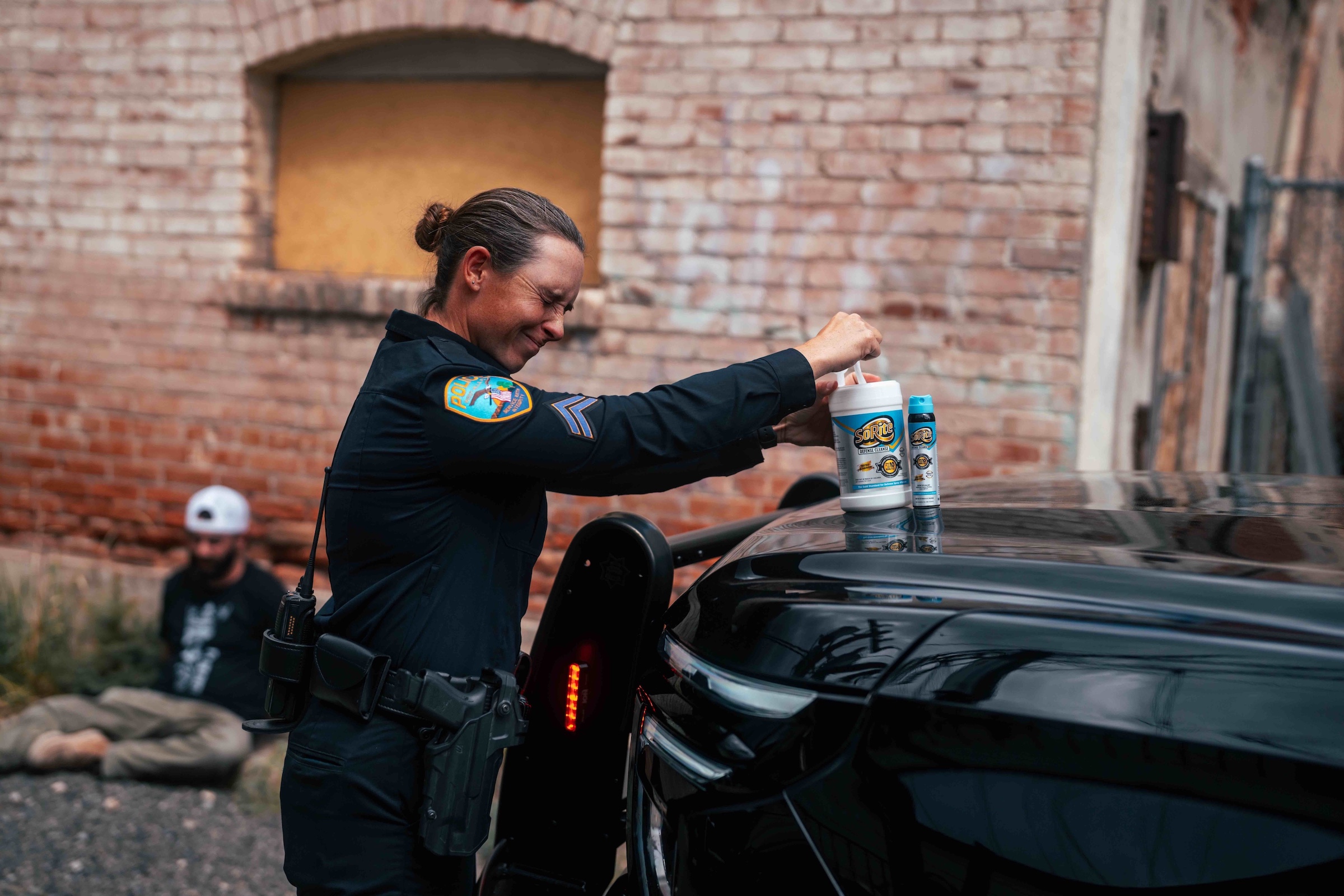 An Officer Using Defense Cleanse