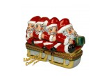 Group of 4 Santas on a Sled Exclusive Limoges Box | LimogesCollector.com