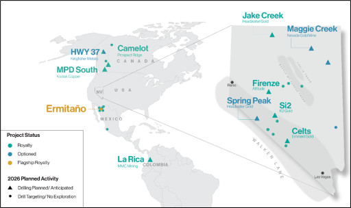 Orogen Royalties' Exploration Stage Projects and Royalties Update and 2026 Outlook