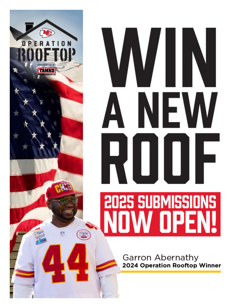 Operation Rooftop Returns: TAMKO and the Kansas City Chiefs Continue Roof Giveaway for an American Hero