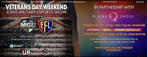 Military Gaming League to Host Allied Esport Tournament Between the US Army and British Army on Veterans Day Weekend for an Incredible Joint Military Esports Show at Player Omega