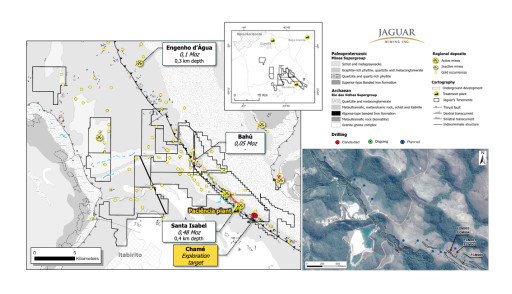  Jaguar Mining Provides Update on Geologic Interpretation at the Chamé Gold Exploration Target, Brazil