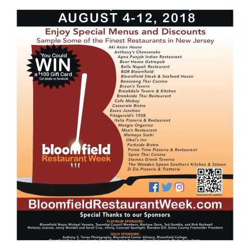 Bloomfield Restaurant Week, Seven Years Strong, Returns August 4-12