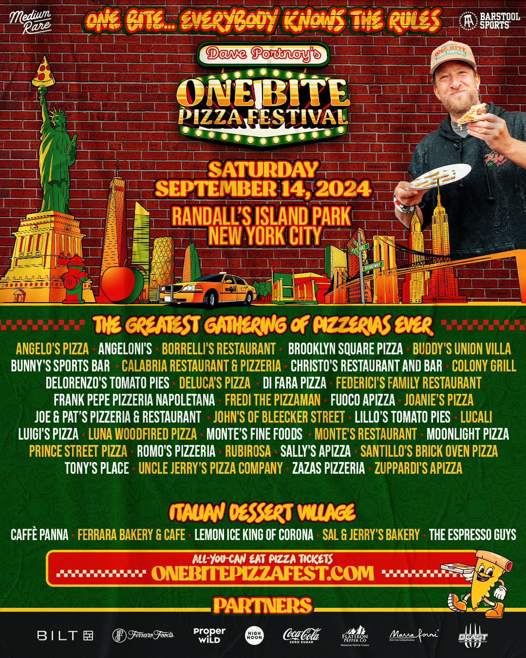 The Return of Dave Portnoy’s One Bite Pizza Festival Saturday, Sept. 14