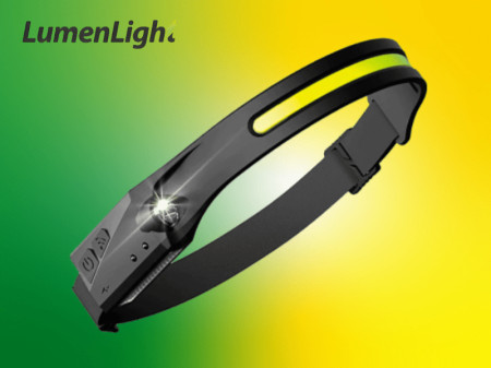 LumenLight LED Headlamp Wide-Beam Rechargeable Hands-Free Lighting