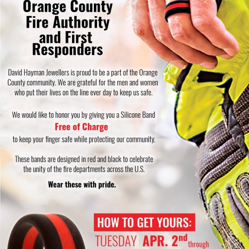 David Hayman Jewellers Will Give Away Free Silicone Rings to Orange County Firefighters in April