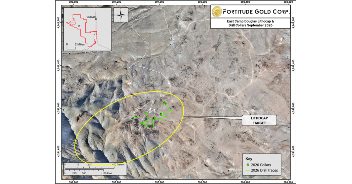 Fortitude Gold Drills 1.52 Meters Grading 2.85 G/T Gold Within 12.19 Meters Grading 0.87 G/T Gold at East Camp Douglas Lithocap