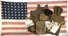 WWII D-DAY FLOWN INVASION FLAG LST 314 & LT. HENRY OAKES ARCHIVE