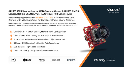 Vadzo Imaging Validates Autofocus capability on the Falcon-1335MRH AR1335 13MP Monochrome USB 3.2 Gen 1 Camera