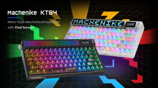 Machenike Unveils KT84: Retro-Style Mechanical Keyboard With Pixel Screen