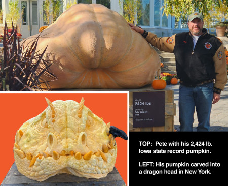 Pete Caspers Record Pumpkin and Dragon Carving