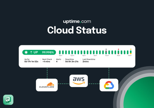 Uptime.com Launches Cloud Status: Status Page Event Aggregator Enabling Centralized Third-Party Dependency Monitoring with Support for 300+ Cloud Services