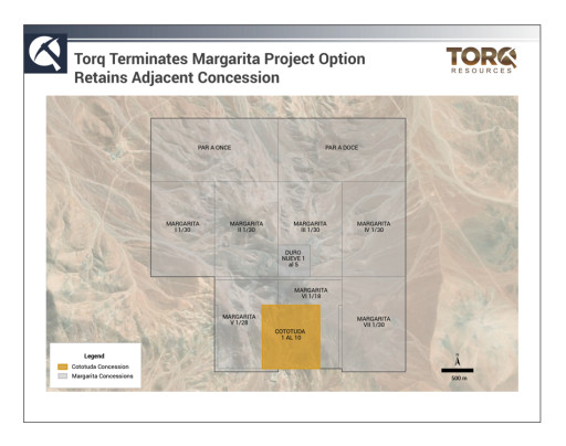 Torq Terminates Margarita Project Option, Retains Adjacent Concession