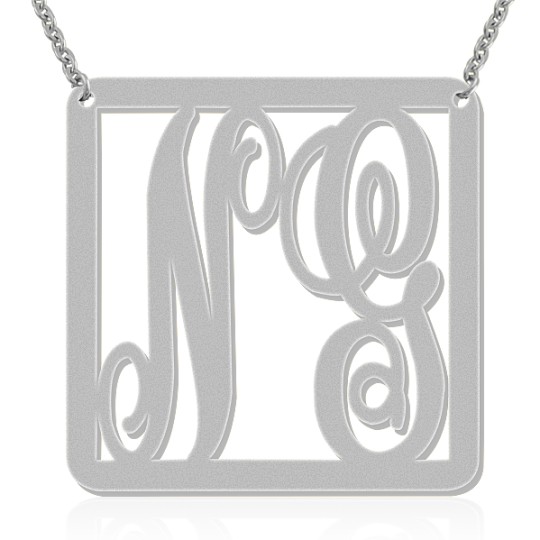 Monogrammed Script Pendant Necklace